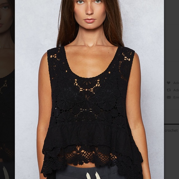 POL “ Clarice ”  POL Sleeveless Crochet top with Ruffle 75 - Picture 2 of 5